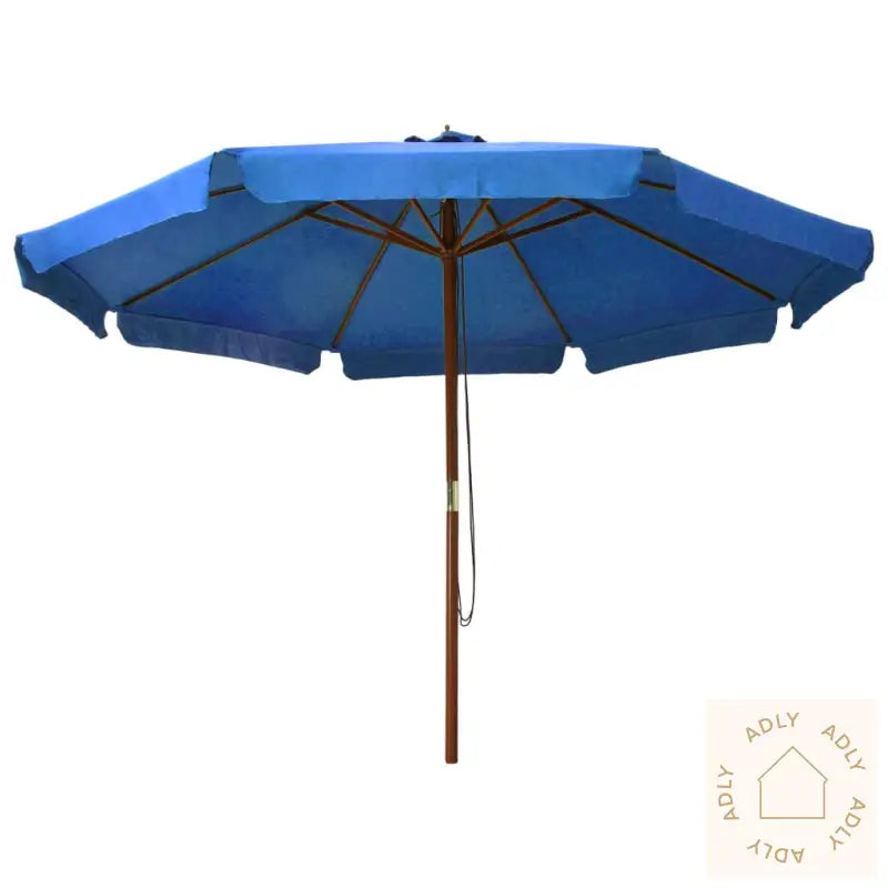 Parasoll Med Trestang 330 Cm Asurblå