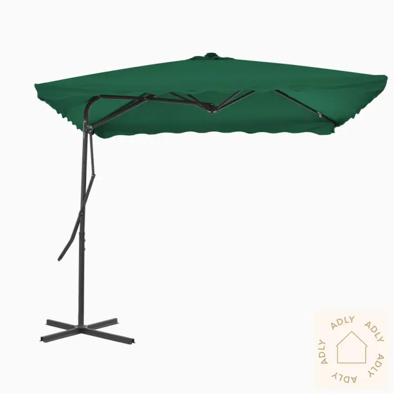 Parasoll Med Stålstang 250X250 Cm Grønn