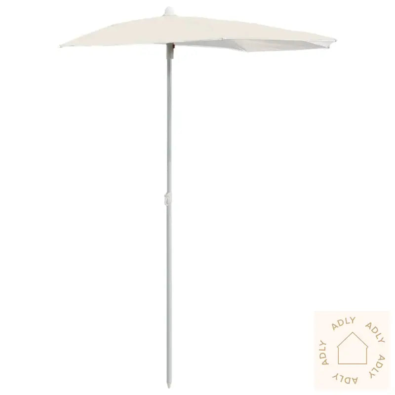 Halvrund Parasoll Med Stang 180X90 Cm Sand