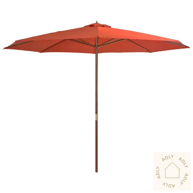 Parasoll Med Trestang 350 Cm Terrakotta