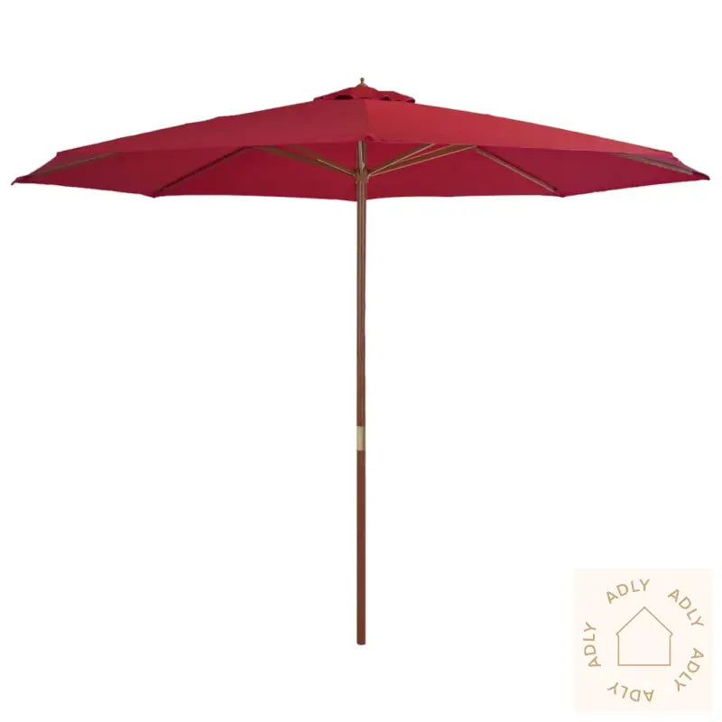 Parasoll Med Trestang 350 Cm Burgunder