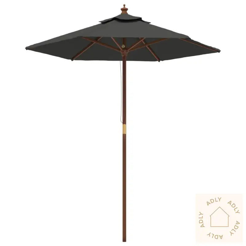 Hageparasoll Med Trestang Antrasitt 196X231 Cm