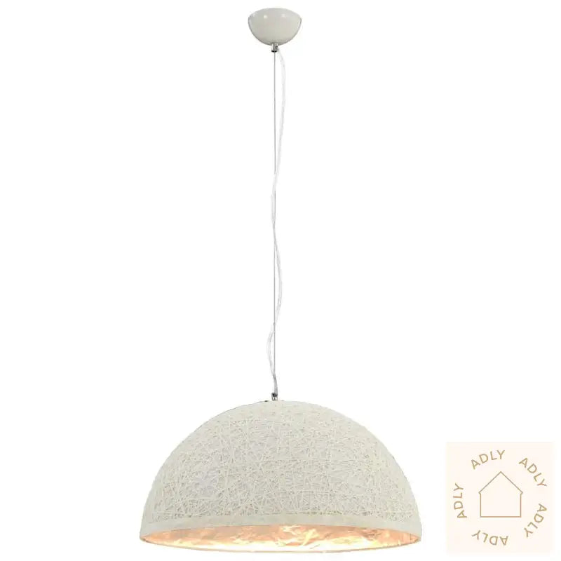 Pendellampe Hvit Og Sølv Ø50 Cm E27