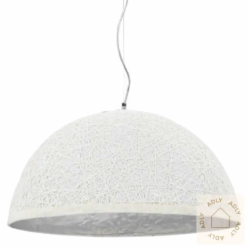 Pendellampe Hvit Og Sølv Ø50 Cm E27