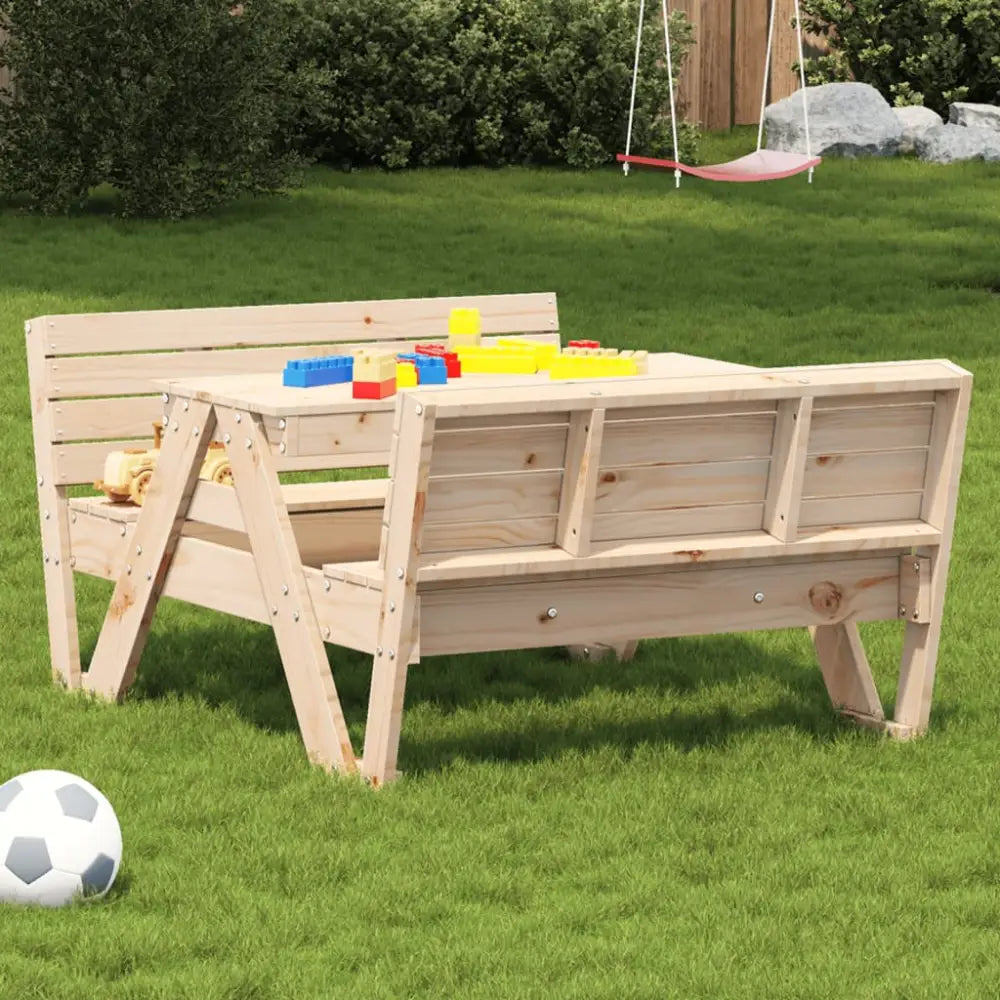 Piknikbord for barn i heltre furu til hage - Hagebord