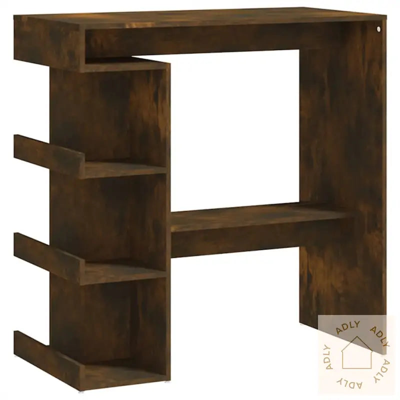 Barbord Med Oppbevaring Røkt Eik 100X50X101,5 Cm Konstruert Tre