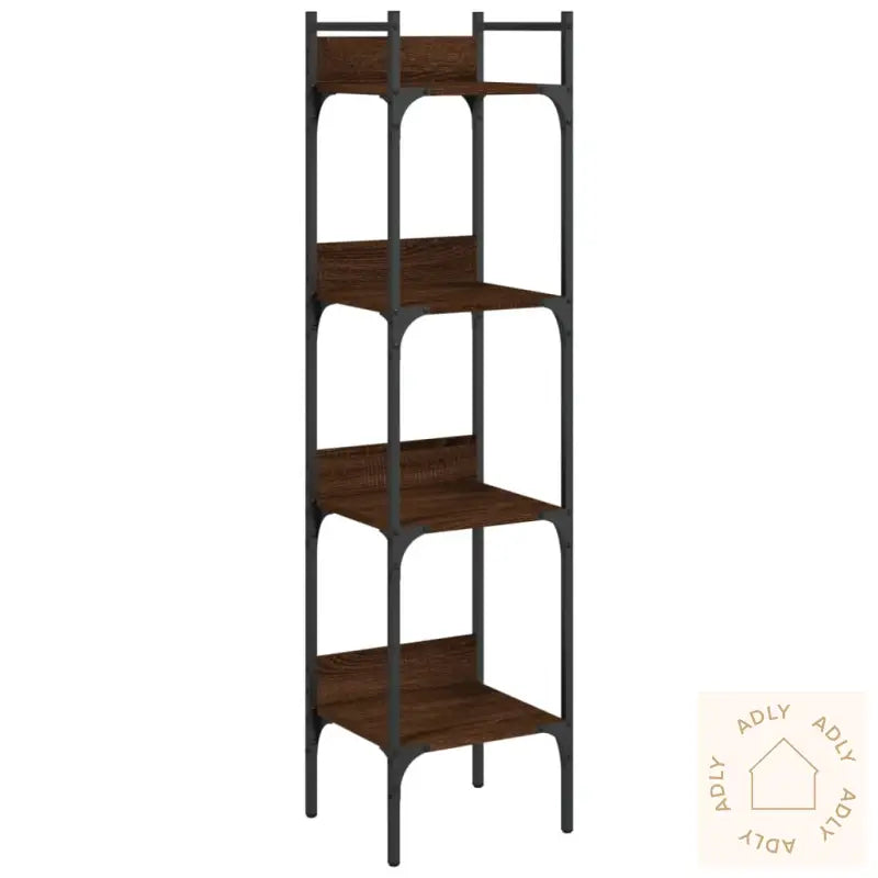 Bokhylle 4 Etasjer Brun Eik 35X30X138,5 Cm Konstruert Tre