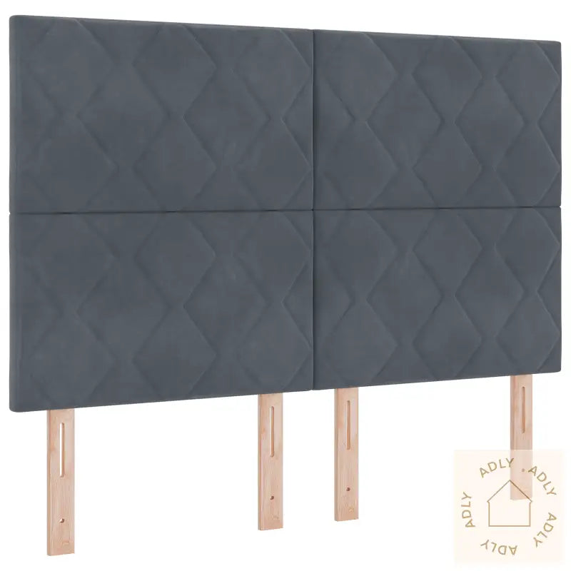 Sengegavl Diamantblokkdesign Mørkegrå 160 Cm Fløyel
