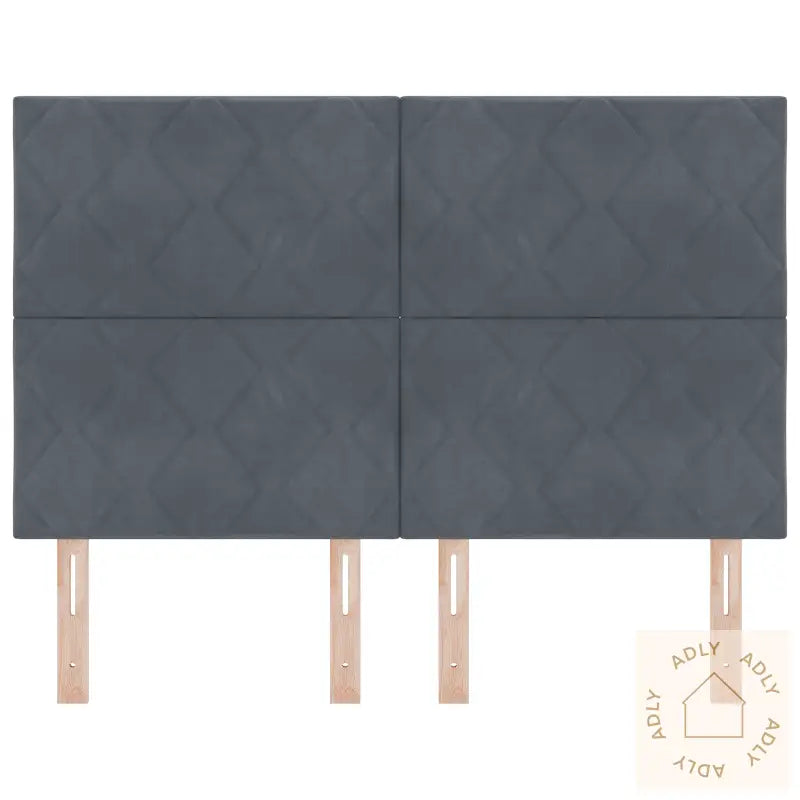 Sengegavl Diamantblokkdesign Mørkegrå 160 Cm Fløyel
