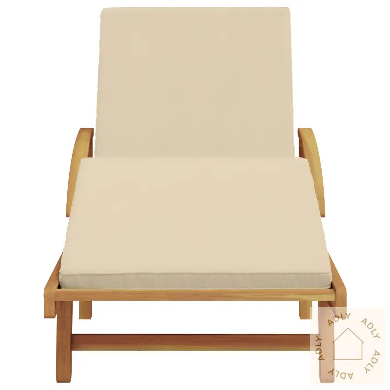 Sammenleggbar Solseng Med Hjul & Pute Beige Solid Akasietre