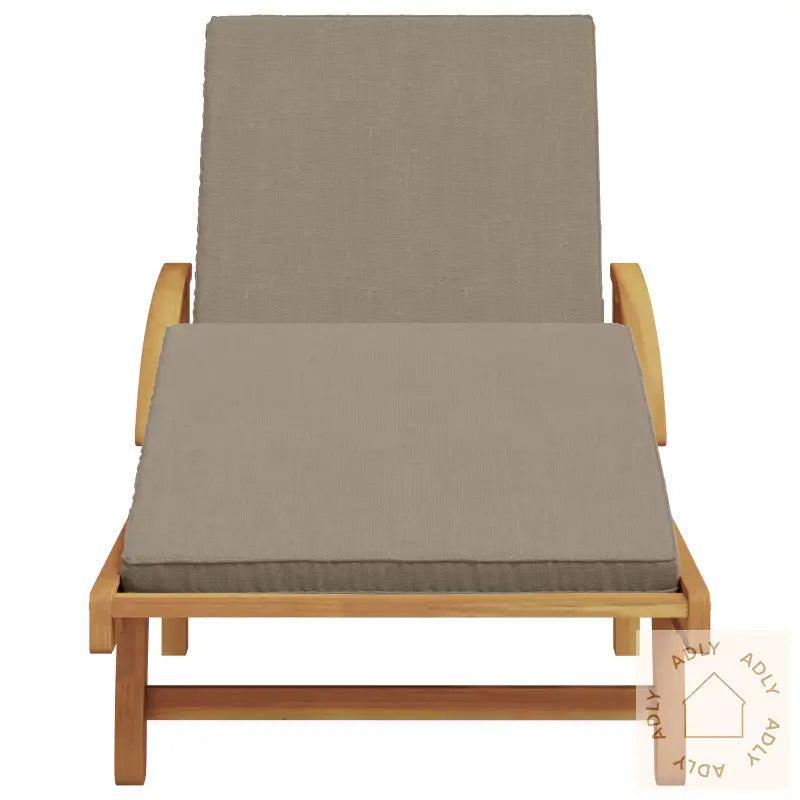 Sammenleggbar Solseng Med Hjul Og Pute Taupe Solid Tre Akacia