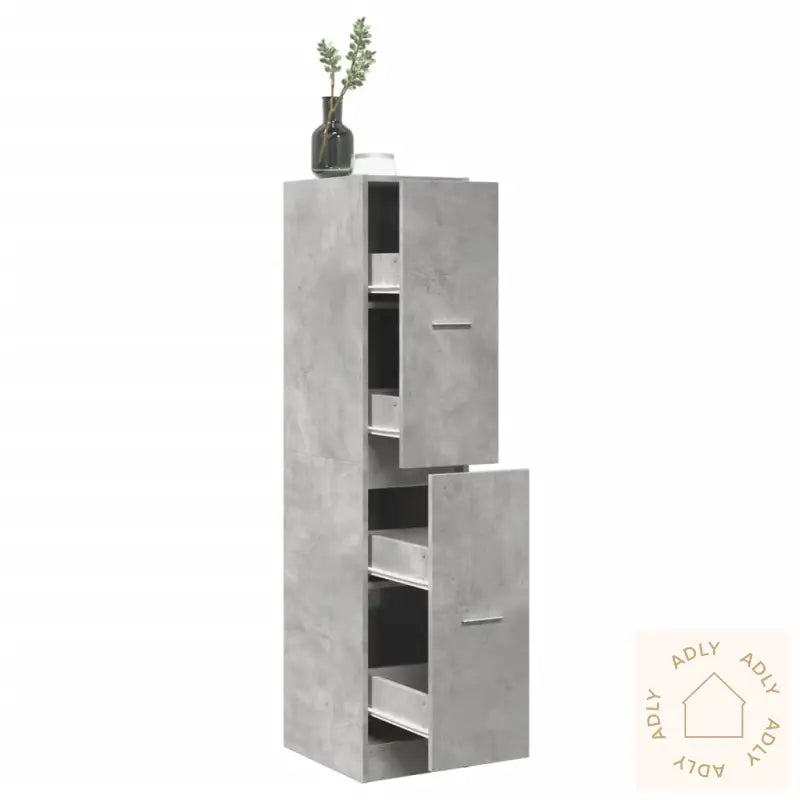 Apotekskap Betonggrå 30X41X144,5 Cm Konstruert Tre