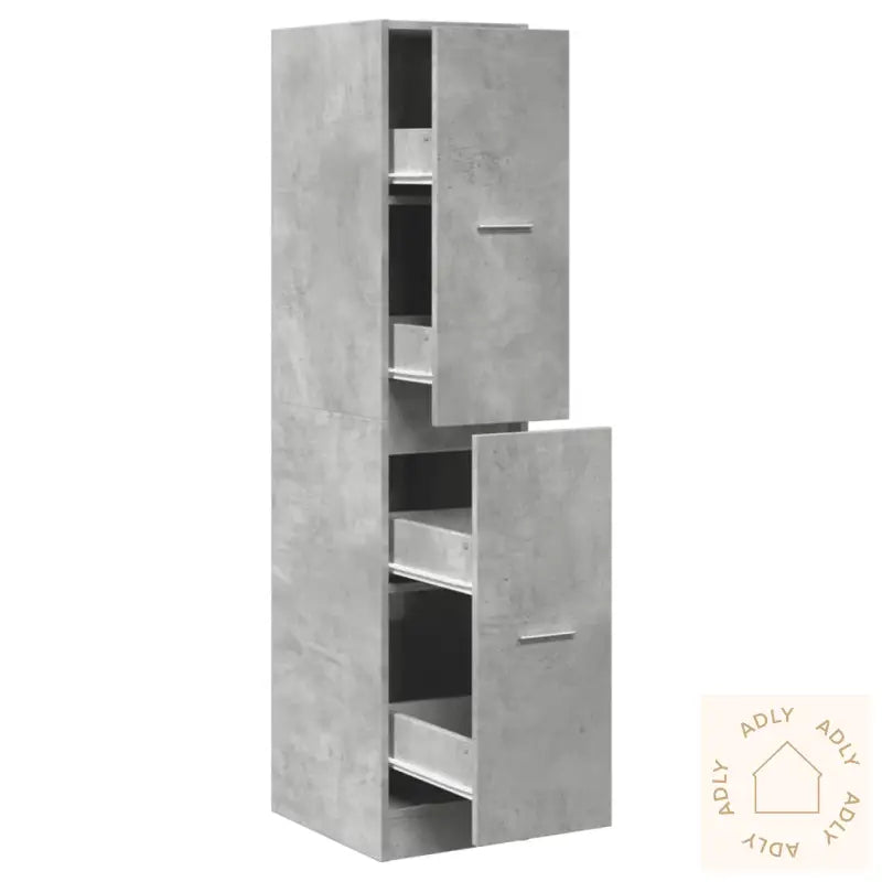 Apotekskap Betonggrå 30X41X144,5 Cm Konstruert Tre