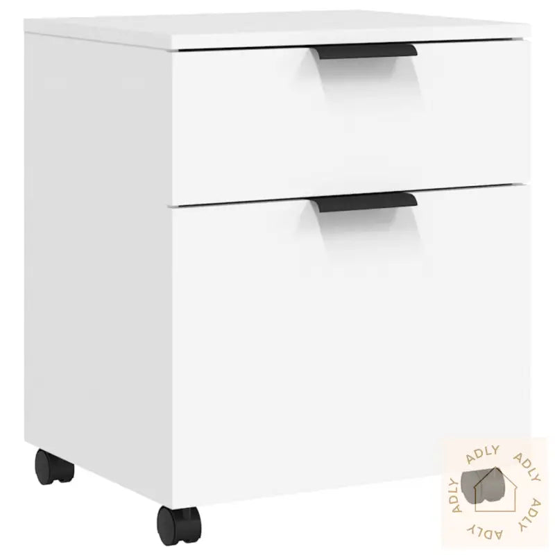 Mobilt Arkivskap Med Hjul Hvit 45X38X54 Cm Konstruert Tre