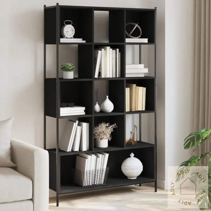 Bokhylle Svart 102X28X172 Cm Konstruert Tre