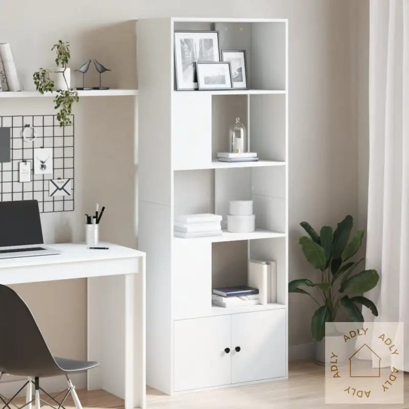 Bokhylle Hvit 70X36X189 Cm Konstruert Tre