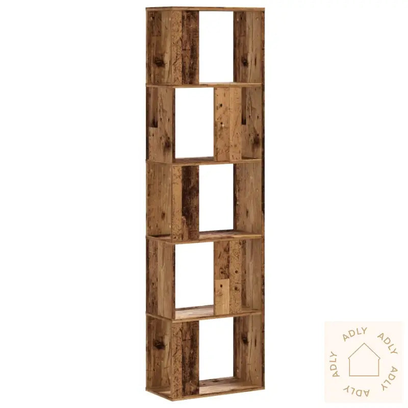 Bokhylle 5 Etasjer Gammelt Tre 45X23,5X162,5 Cm Konstruert Tre