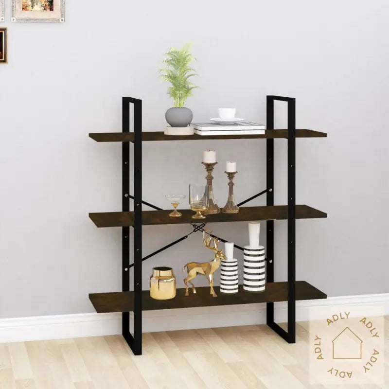 Bokhylle Røkt Eik 100X30X105 Cm Konstruert Tre