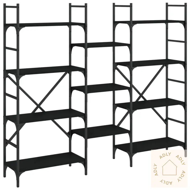 Bokhylle Svart 160X28,5X136,5 Cm Konstruert Tre