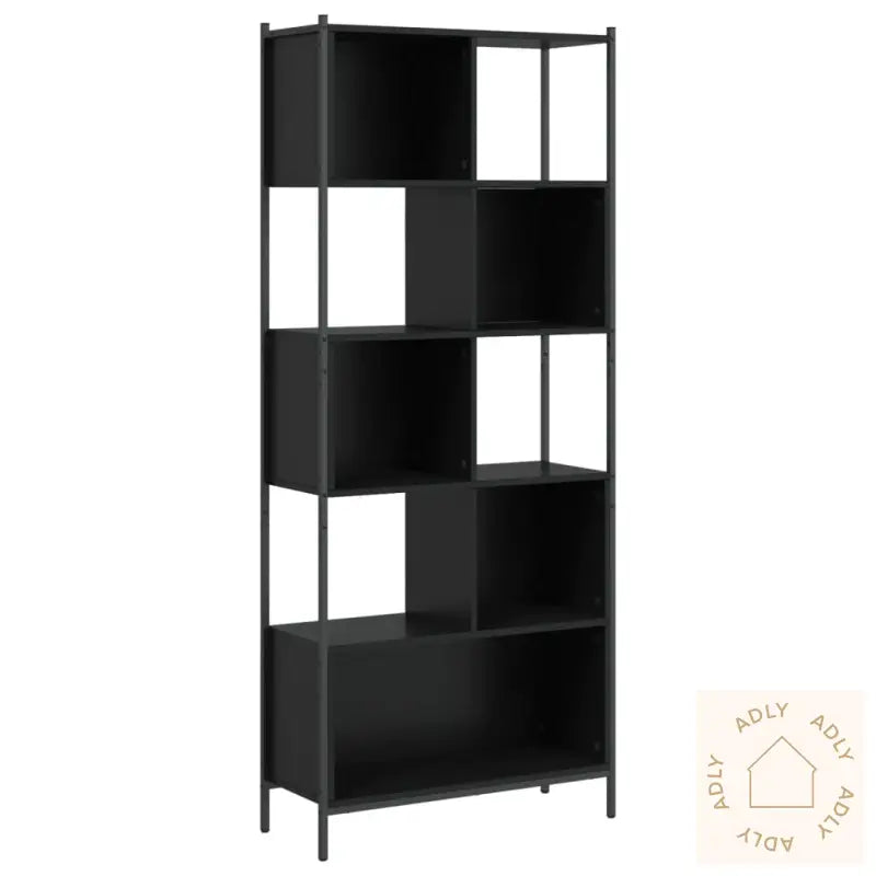 Bokhylle Svart 72X28X172 Cm Konstruert Tre