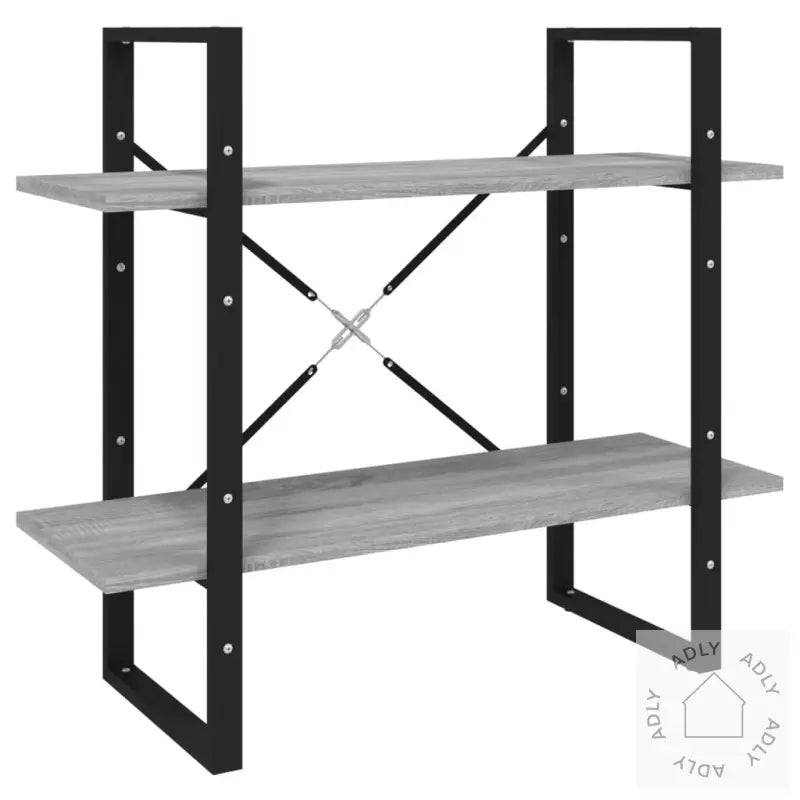 Bokhylle 2 Etasjer Grå Sonoma 80X30X70 Cm Konstruert Tre