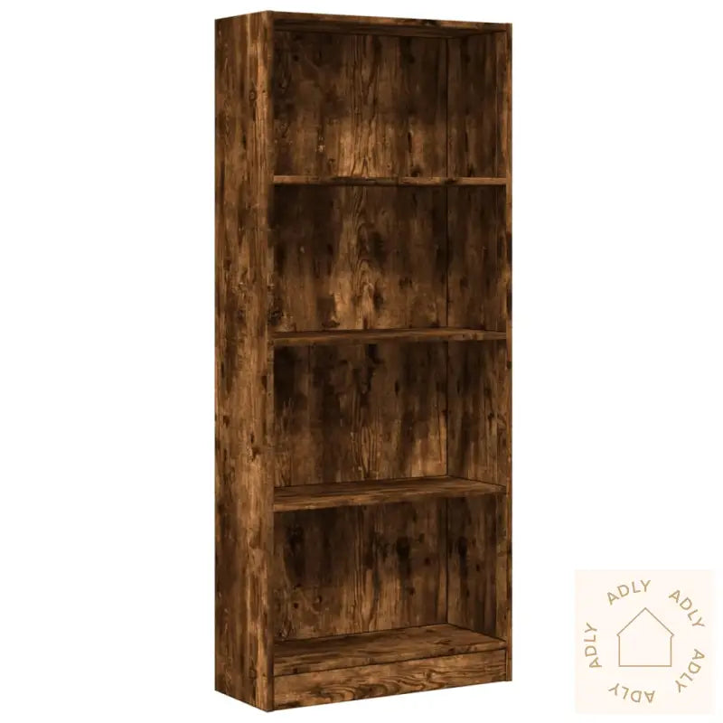 Bokhylle Røkt Eik 60X24X143 Cm Konstruert Tre