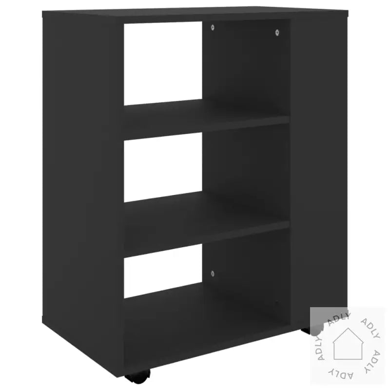 Rulleskap Svart 60X35X75 Cm Konstruert Tre