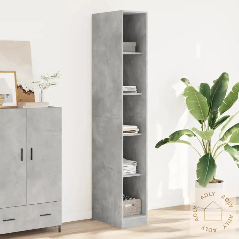 Garderobe Betonggrå 30X50X200 Cm Konstruert Tre