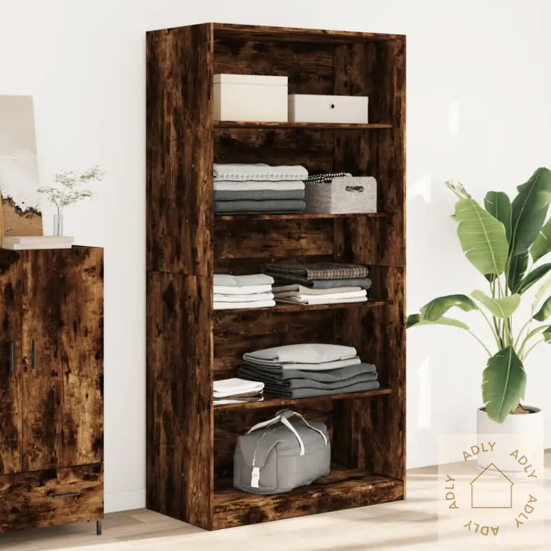 Garderobe Røkt Eik 100X50X200 Cm Konstruert Tre