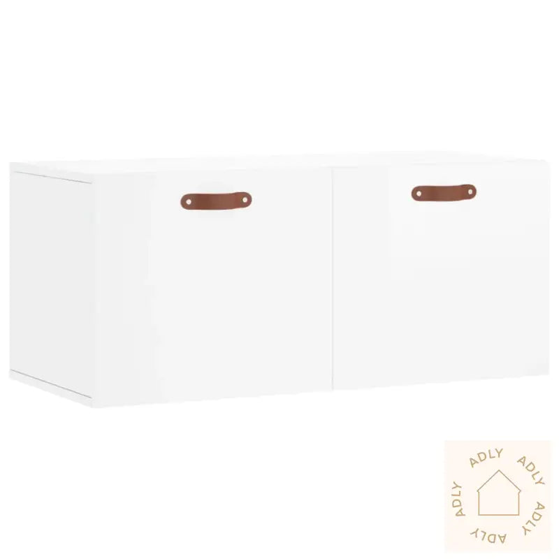 Veggskap Høyglans Hvit 80X36,5X35 Cm Konstruert Tre