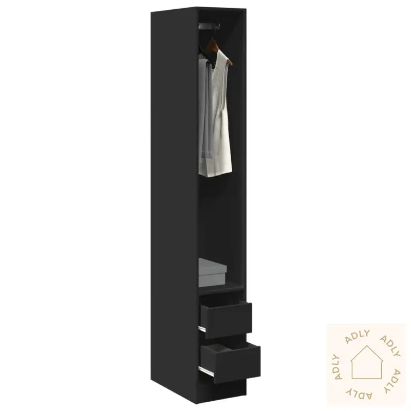 Garderobe Svart 30X50X200 Cm Konstruert Tre