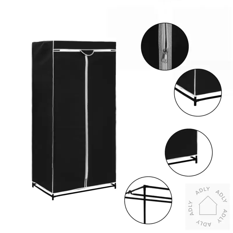 Garderobeskap Svart 75X50X160 Cm