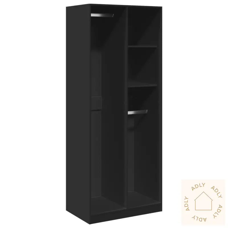 Garderobe Svart 80X50X200 Cm Konstruert Tre