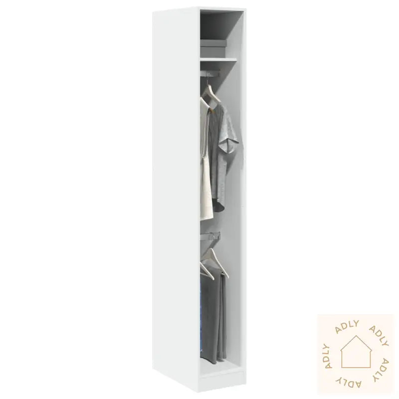 Garderobe Hvit 30X50X200 Cm Konstruert Tre