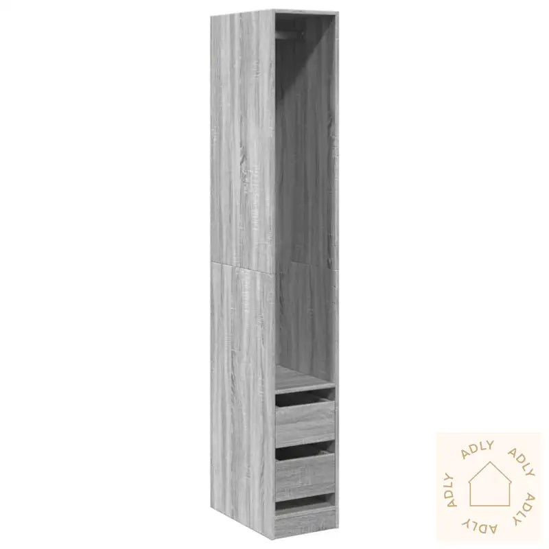 Garderobe Grå Sonoma 30X50X200 Cm Konstruert Tre