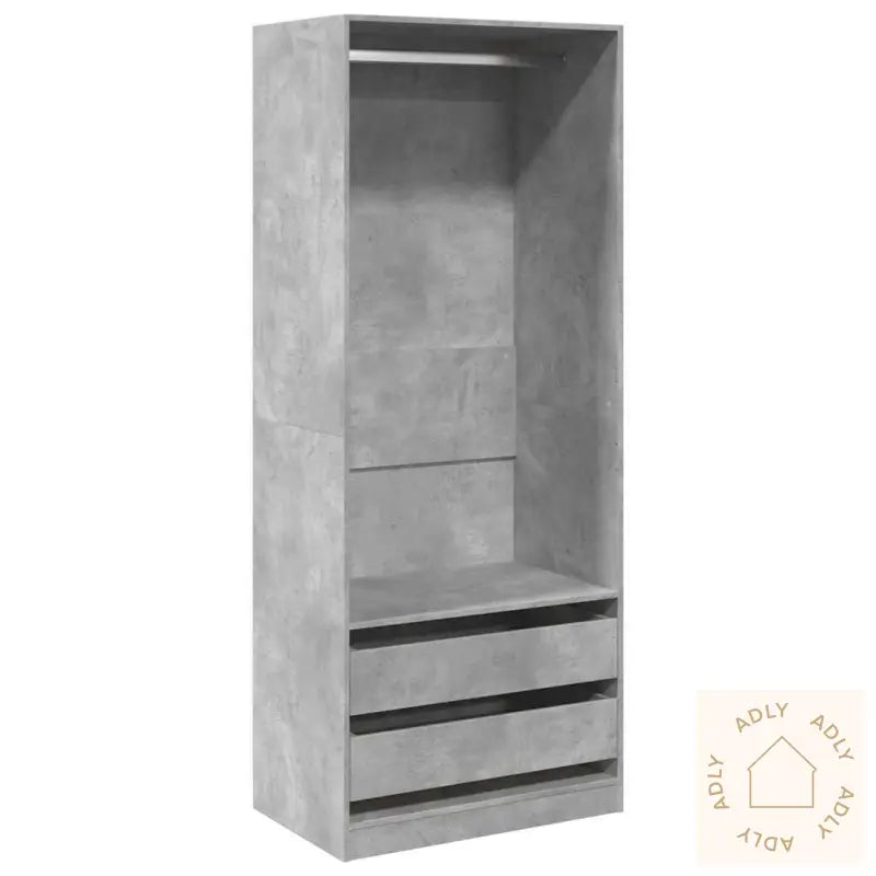 Garderobe Betonggrå 80X50X200 Cm Konstruert Tre