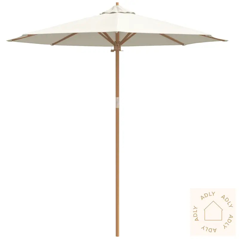 Hageparasol Kremhvit 240X260 Cm Bambus