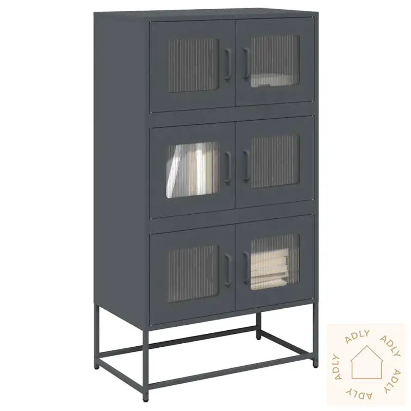 Highboard Antrasitt 68X39X123 Cm Stål