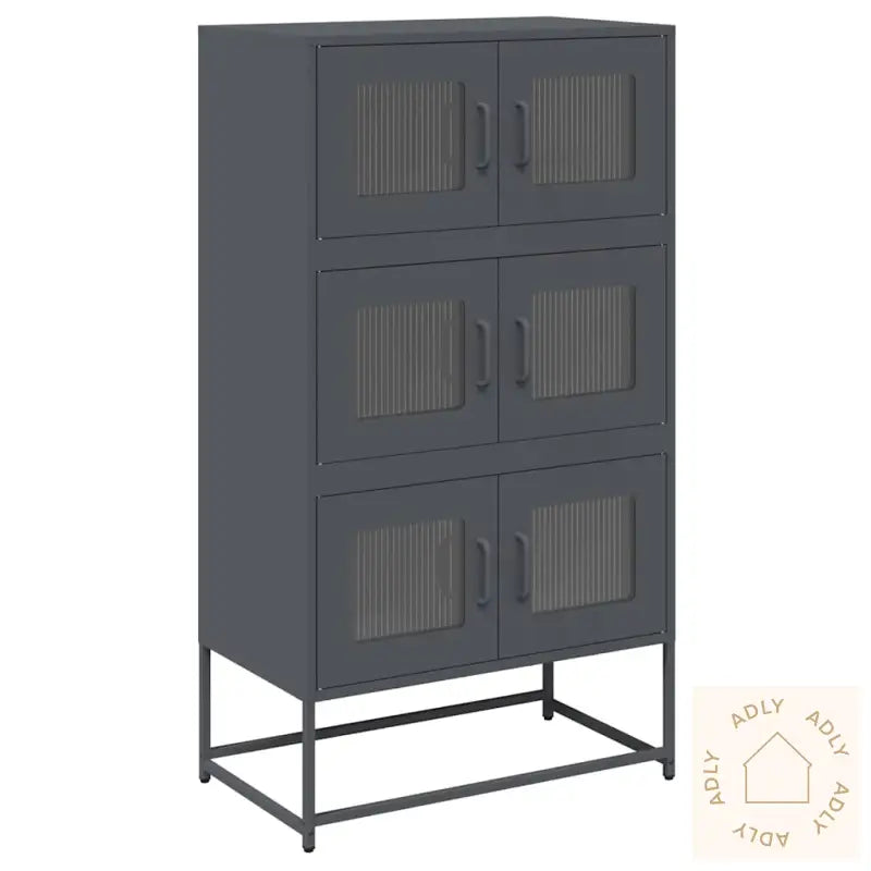 Highboard Antrasitt 68X39X123 Cm Stål