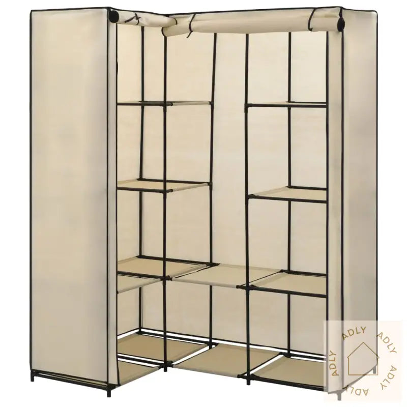 Hjørnegarderobe Kremhvit 130X87X169 Cm