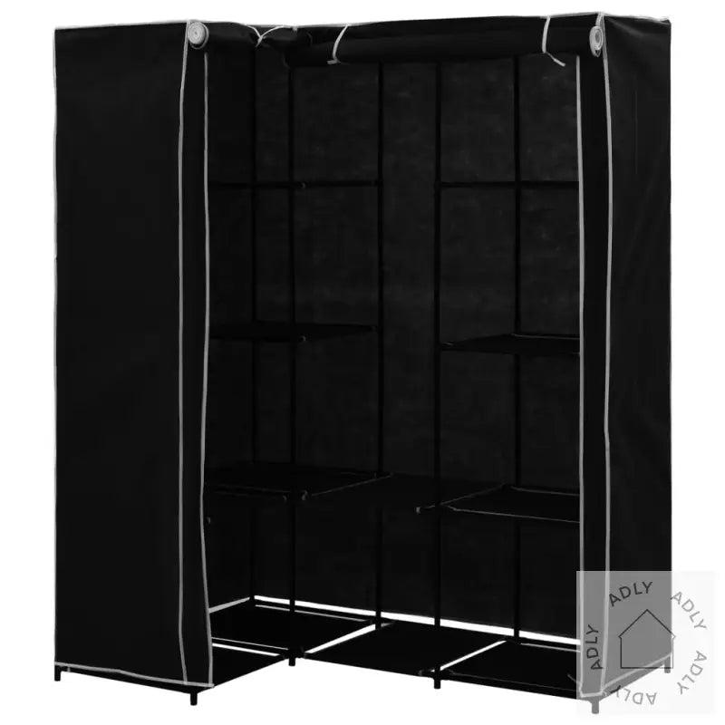 Hjørnegarderobe Svart 130X87X169 Cm
