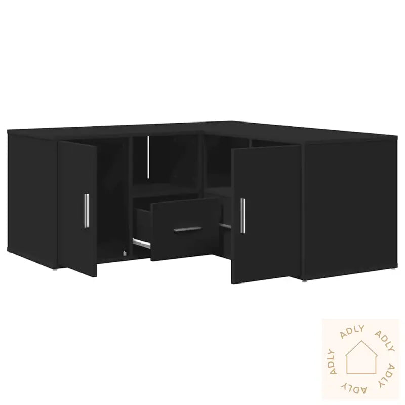 Hjørneskap Svart 160X40X45 Cm Sponplate