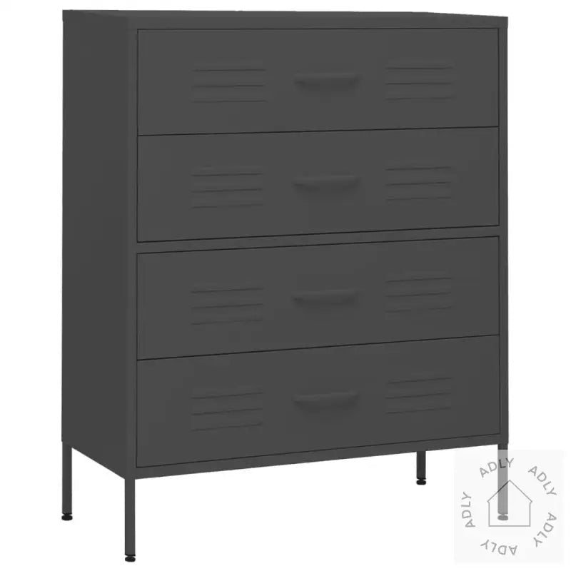 Kommode Antrasitt 80X35X101,5 Cm Stål
