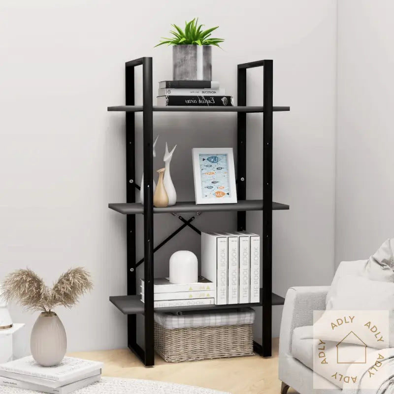 Oppbevaringshylle Grå 60X30X105 Cm Konstruert Tre