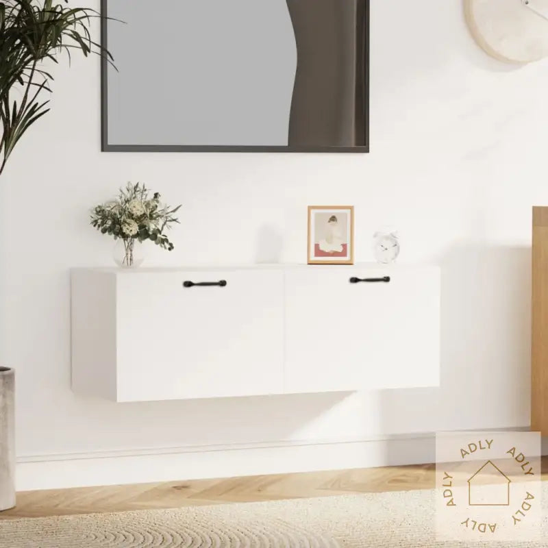 Veggskap Hvit 100X36,5X35 Cm Konstruert Tre