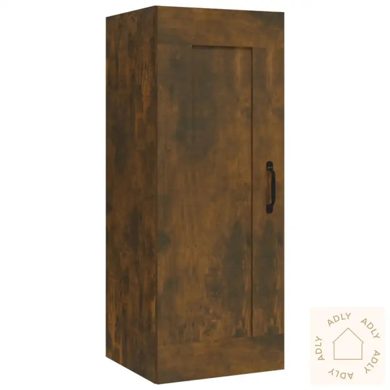 Vegghengt Skap Røkt Eik 35X34X90 Cm Konstruert Tre