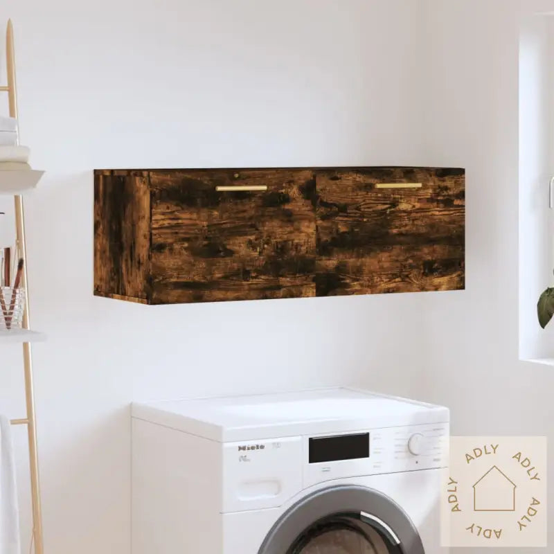 Veggskap 2 Stk Røkt Eik 100X36,5X35 Cm Konstruert Tre