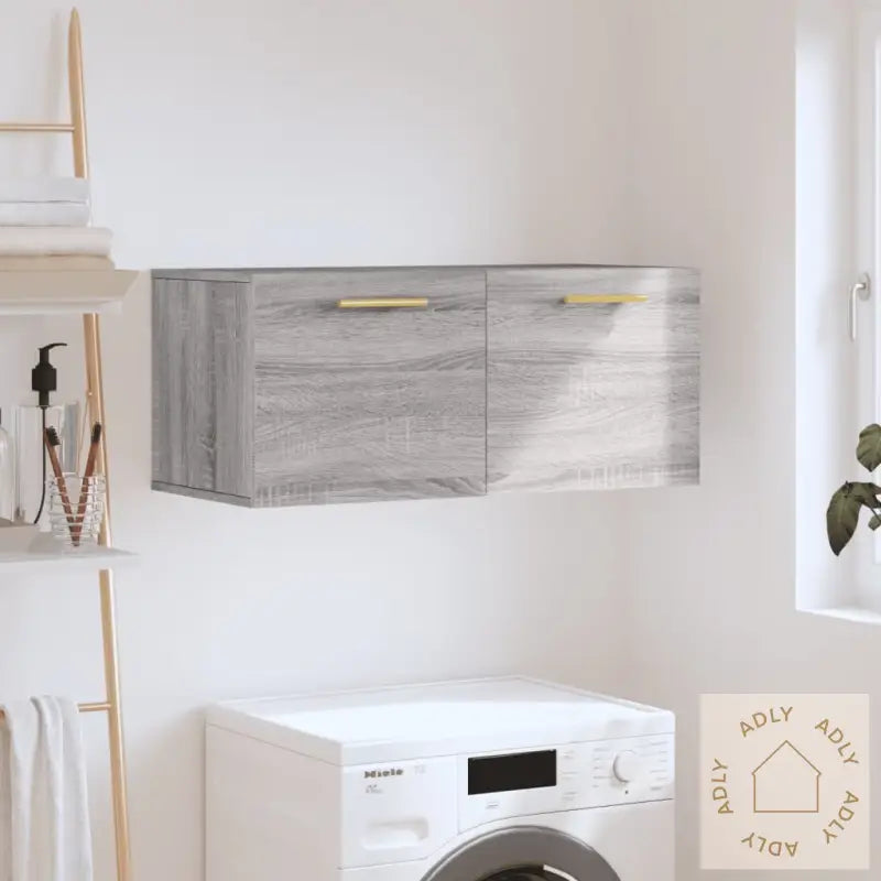 Veggskap Grå Sonoma 80X36,5X35 Cm Konstruert Tre