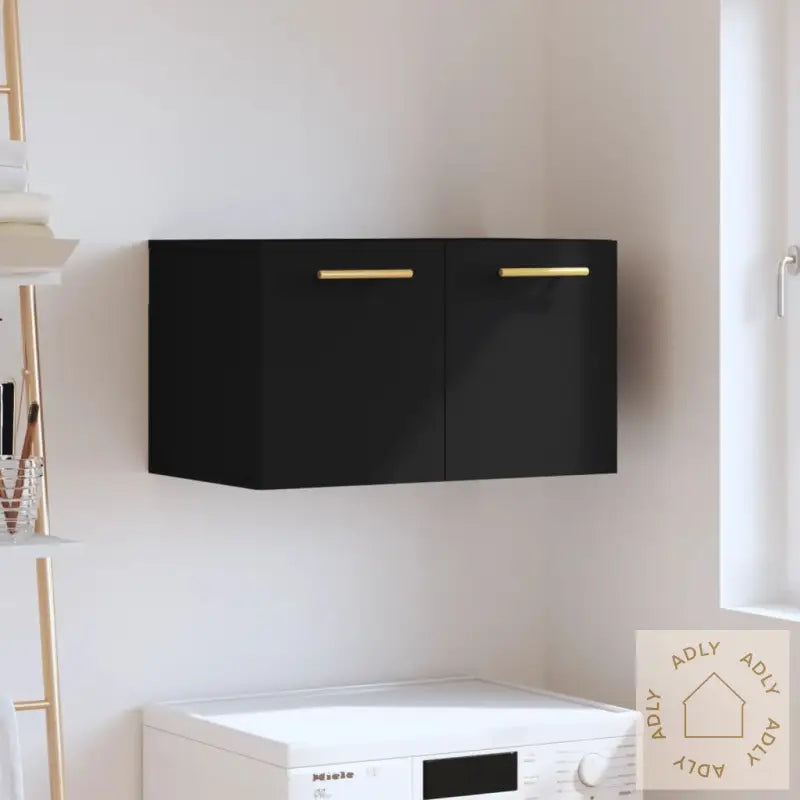 Veggskap Svart 60X36,5X35 Cm Konstruert Tre
