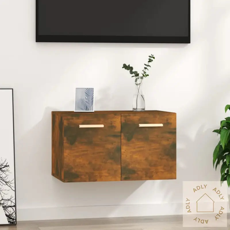 Veggskap Røkt Eik 60X36,5X35 Cm Konstruert Tre